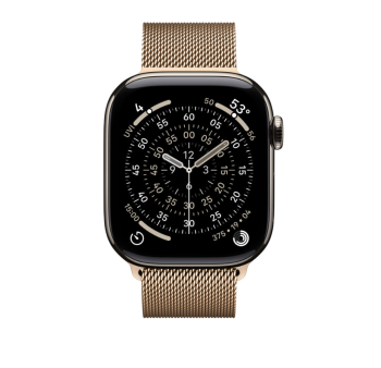 Apple Watch Series 11, 46 mm, Nalural Titanium GPS+Cellular, Gold Milanese Loop M/L